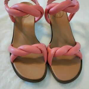 Vionic (8 8M) Womens Angelica Kitten Heel Puffy Pink Sandals 2.5”